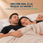 Oreiller cervical Ovéa vue de face — soutien du cou, des épaules et du dos