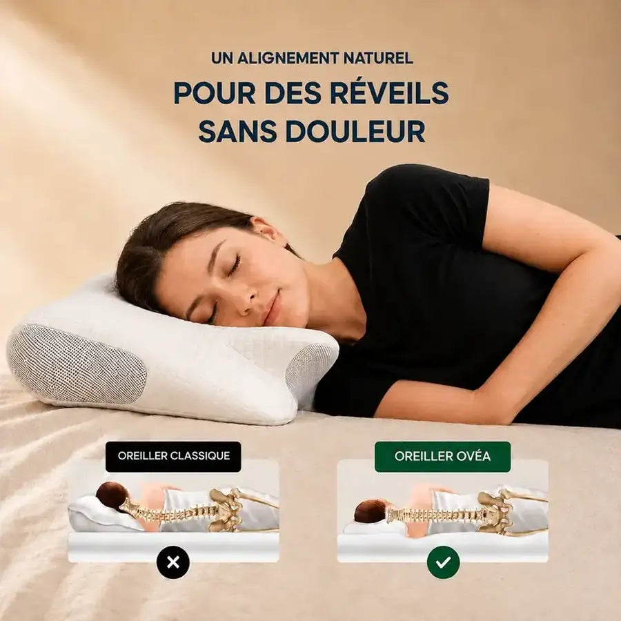 Alignement de la colonne : oreiller classique vs oreiller Ovéa